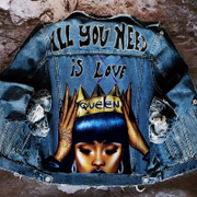 All You Need Is Not Love Printed Denim Jacket