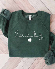 Unisex St. Patricks Day Lucky Shamrocks Round Neck Long Sleeve Sweatshirt