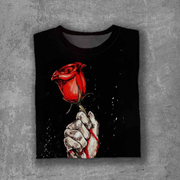 Cry Rose Printed Round Neck Short Sleeve T-shirt