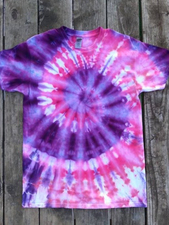 Purple Rainbow Spiral Ombre Color Printed Short Sleeve Round Neck T-shirt