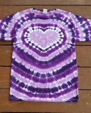 Ombre Purple Heart Round Neck Short Sleeve T-shirt