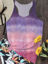 Pink Purple Ombre Color Sleeveless Tank