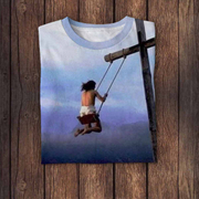 Jesus Printed Round Neck Short Sleeve T-shirt