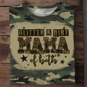 Glitter&dirt Mama Of Both Round Neck Short Sleeve T-shirt