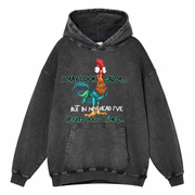 I May Look Calm But In My Head I've Picked You 3 Times Washed Distressed Oversize Hoodie
