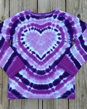 Unisex Purple Ombre Color Heart Round Neck Long Sleeve Sweatshirt