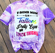 F-Bomb Mom With Tattoos Pretty Eyes T-shirts