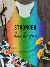 Stronger Than the Storm Sunshine Rainbow Ombre Color Tank