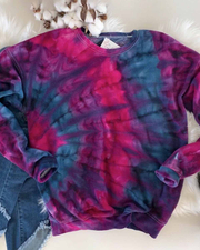 Ombre Color Round Neck Long Sleeve Sweatshirt