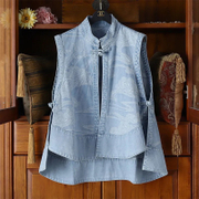 Vintage Jacquard Soft Cotton Denim Vest