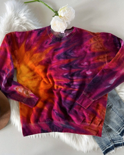 Colorful Ombre Round Neck Long Sleeve Sweatshirt