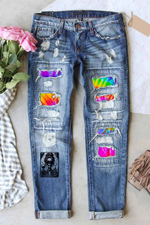 The Last Fuck Given  Patchwork Ripped Jeans