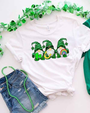 St. Patricks Lip Shamrocks Gonmes Leprechauns Round Neck Short Sleeve T-shirt
