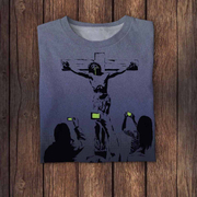 Jesus Printed Round Neck Short Sleeve T-shirt