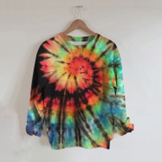 Unisex Rainbow Ombre Color Round Neck Sweatshirt