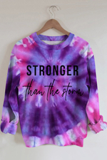 Stronger Than the Storm Purple Spial Rainbow Printed Sweatshirt