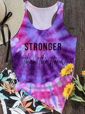 Stronger Than the Storm Purple Spial Rainbow Ombre Color Tank
