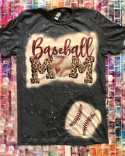 Baseball Mom Distressed Bleached T-Shirt