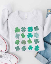 Unisex St. Patricks Day Shamrocks Round Neck Long Sleeve Sweatshirt