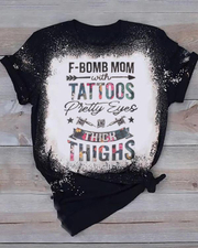 F Bomb Mom Printed Short-Sleeved T-Shirt