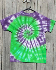 Unisex Green Purple Spiral Round Neck Short Sleeve T-shirt