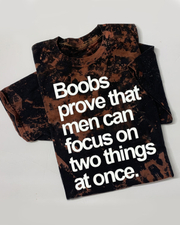 Boobs Prove Men Focus Two Things At Once Round Neck Short Sleeve T-shirt