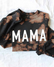 Mama Printed Round Neck Long Sleeve Sweatshirt