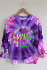 Mama Print Round Neck Sweatshirt