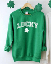 Unisex St. Patricks Day Lucky Shamrocks Round Neck Long Sleeve Sweatshirt