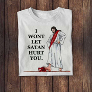 Jesus Printed Round Neck Short Sleeve T-shirt