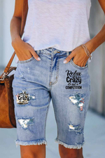 Relax We Are All Crazy Jeans Shorts