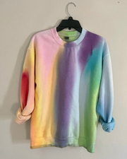 Multicolor Ombre Round Neck Long Sleeve Sweatshirt