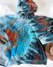Ombre Tie Dye Color Hoodie With Pocket