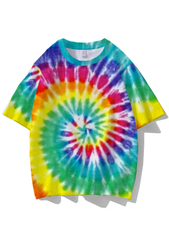 Sunshine Spial Rainbow Ombre Color Printed Short Sleeve Round Neck T-shirt