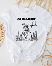 He Is Rizzin Short Sleeve Round Neck T-shirt