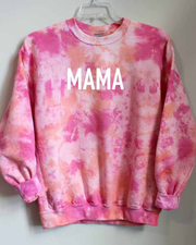 Mama Ombre Color Round Neck Long Sleeve Sweatshirt