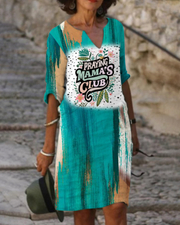 Praying Mama's Club Half Sleeve V Neck Dress