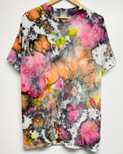 Colourful Leaves Printed Round Neck Short Sleeve T-shirt