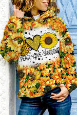 Peace Love Sunshine Sunflower Hoodie