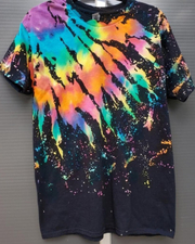 Rainbow Color Printed Round Neck Short Sleeve T-shirt