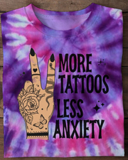 More Tattoos Less Anxiety Round Neck Short Sleeve T-shirt