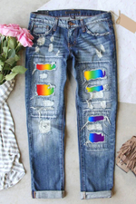 Rainbow Ombre Color Jeans