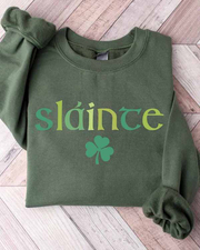 Unisex St. Patricks Day Slaince Shamrocks Round Neck Long Sleeve Sweatshirt