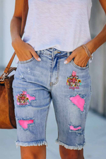 The Chicken Whisper Patchwork Jeans Shorts