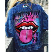 Face Printed Denim Jacket